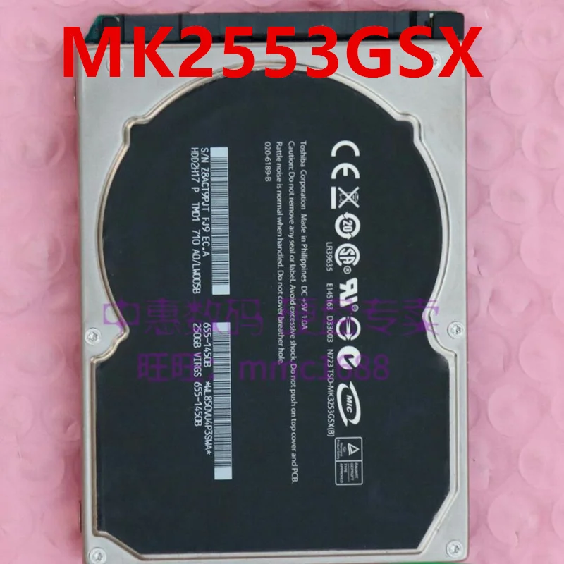 

95% Новый оригинальный жесткий диск для Toshiba 250GB 2,5 "16MB SATA 7200RPM для MK2553GSX