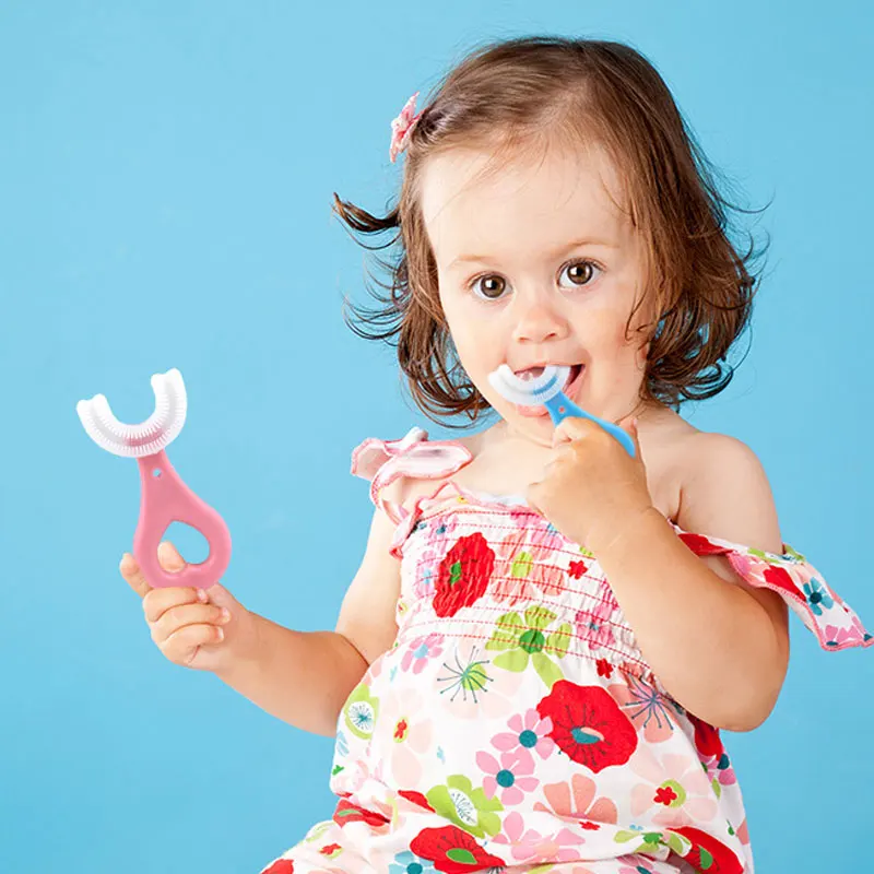 

Зубная щетка U-образной формы с мультяшным рисунком, 360 градусов