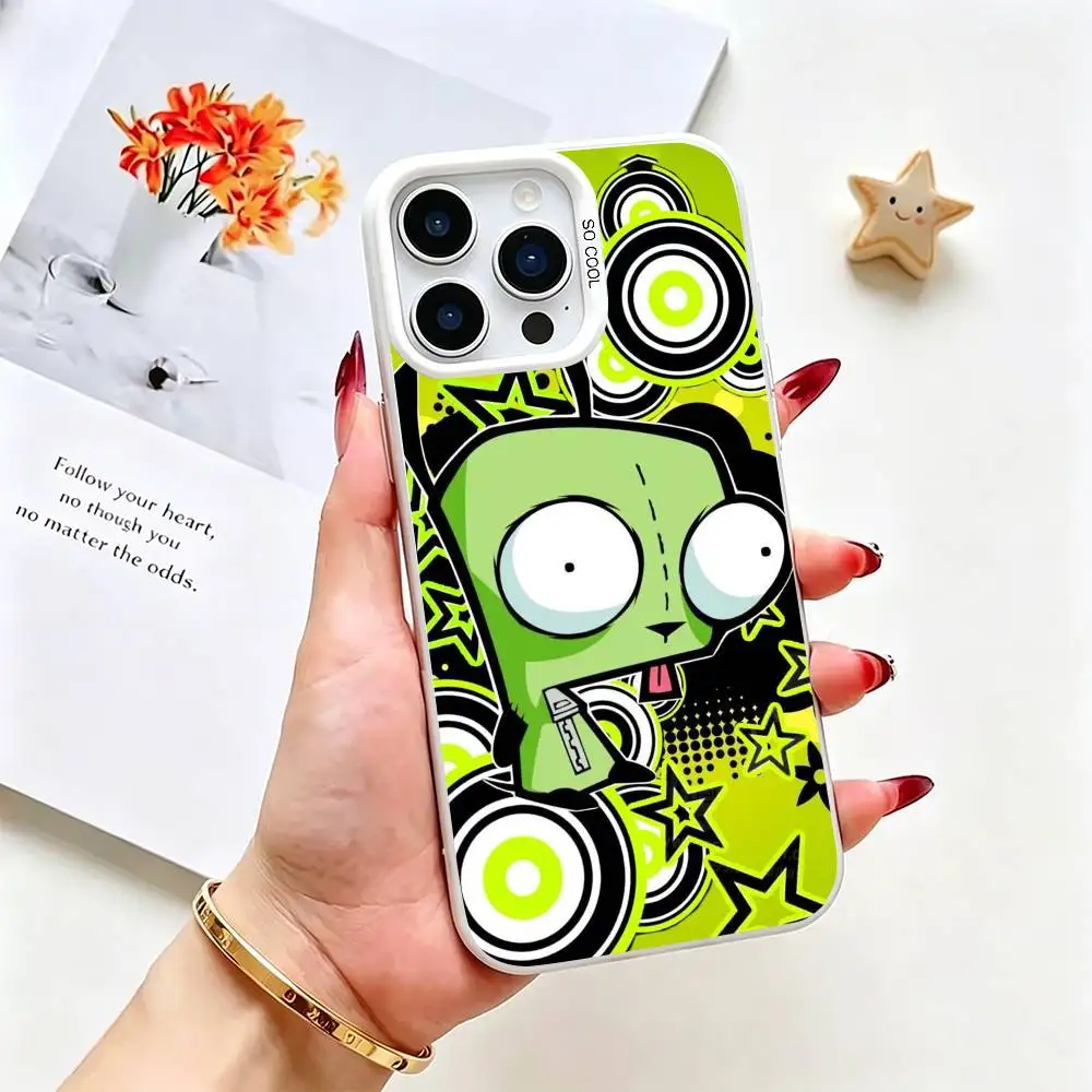 Фото Чехол для телефона I-Invader Z-Zim Gir для iPhone 17, 16, 15, 14, 13, 12, 11 Plus, Pro Max, XS, серый, с цветным покрытием внутри №5