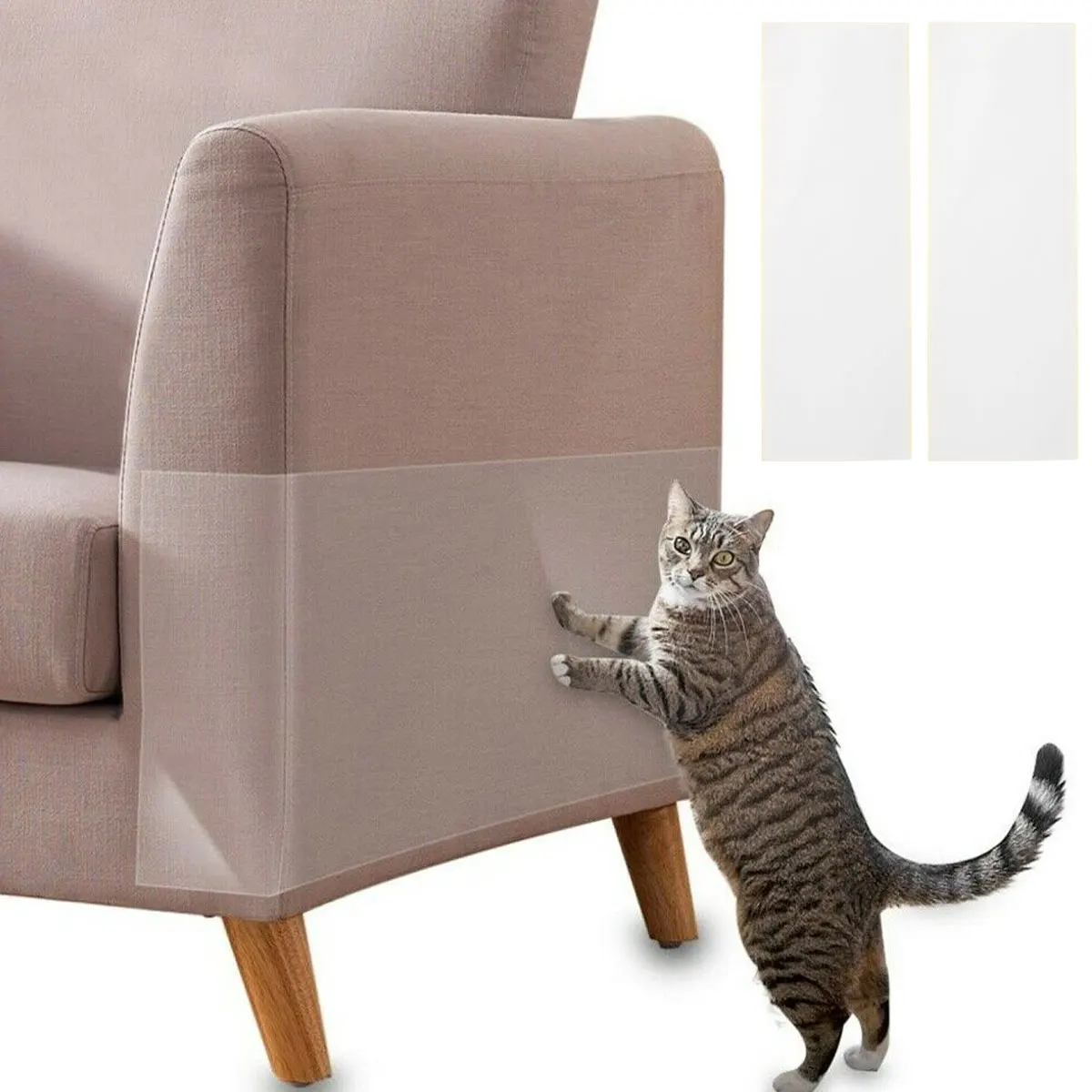 

2 Pcs Cats Furniture Protectors Scraper Cat Scratching Post Sticker Training Tape Anti Pet Scratch Paw Pads for Couch Sofa