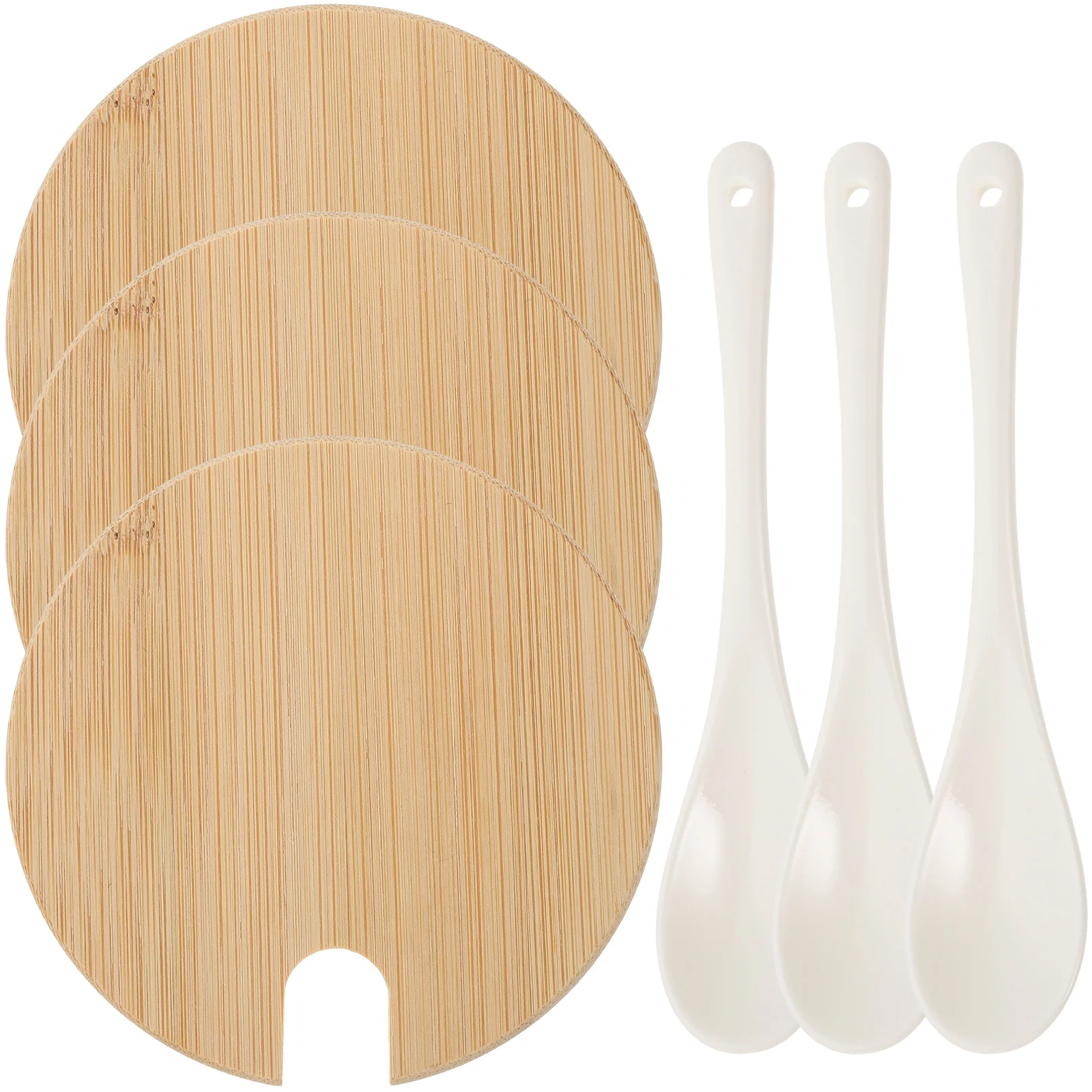 

Spoons Cup Lids Lid Cover Jar Mug Drink Water Wooden Sugar Teaspoons Ceramic Hot Honey Espresso Soup Canning Serving Glasses