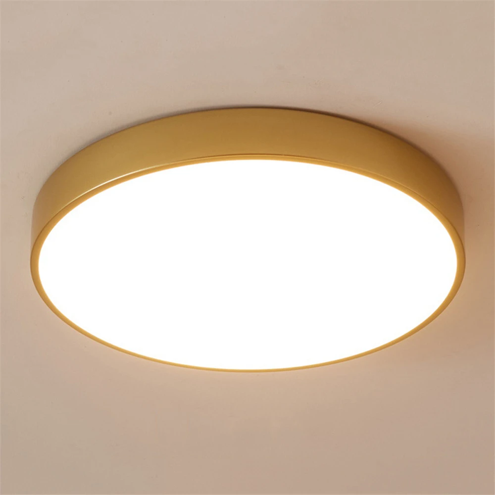 

Thin 5cm Gold LED Ceiling Light Modern Round Dia 23/30cm Flush Panel Ceiling Lamp Remote Control Light for Foyer Bedroom