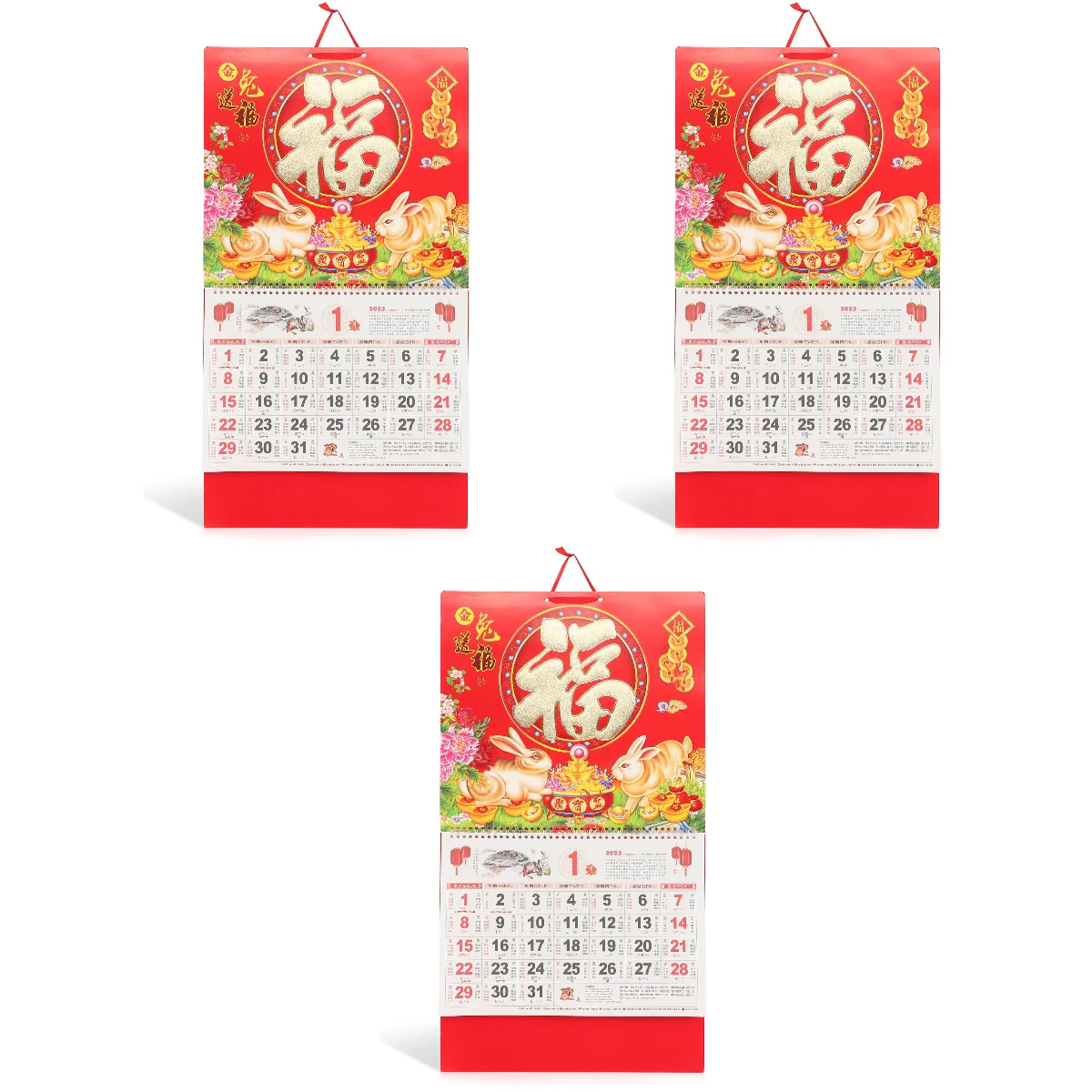 

Calendar Lunar Chinese Year Monthly Traditional Wall Rabbittable Calendars Shui Feng Moon Solar Spring Style Handing Festival