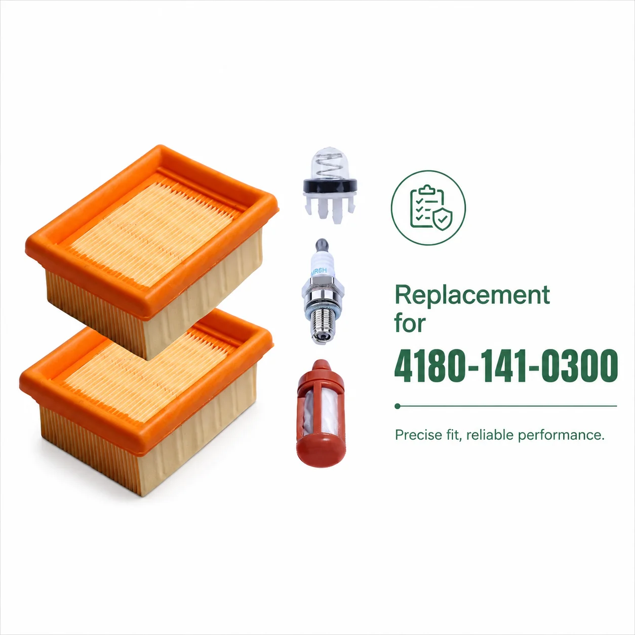 Фото Комплект воздушного фильтра 41801410300 для триммеров Stihl FS89, FS91, FS111, FS131, FS311 с топливным фильтром, свечой зажигания и приводной трубкой (помпой) №2