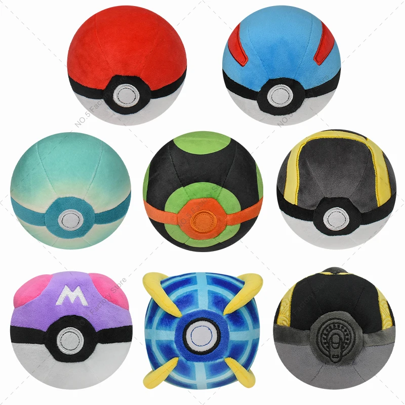 Pokeball Plüsch Master Ball Poke Ball Great Ball Beast Ball Dusk Ball Hisuian Ultra Ball Spielzeug für Kinder Kinder Weihnachtsgeschenk
