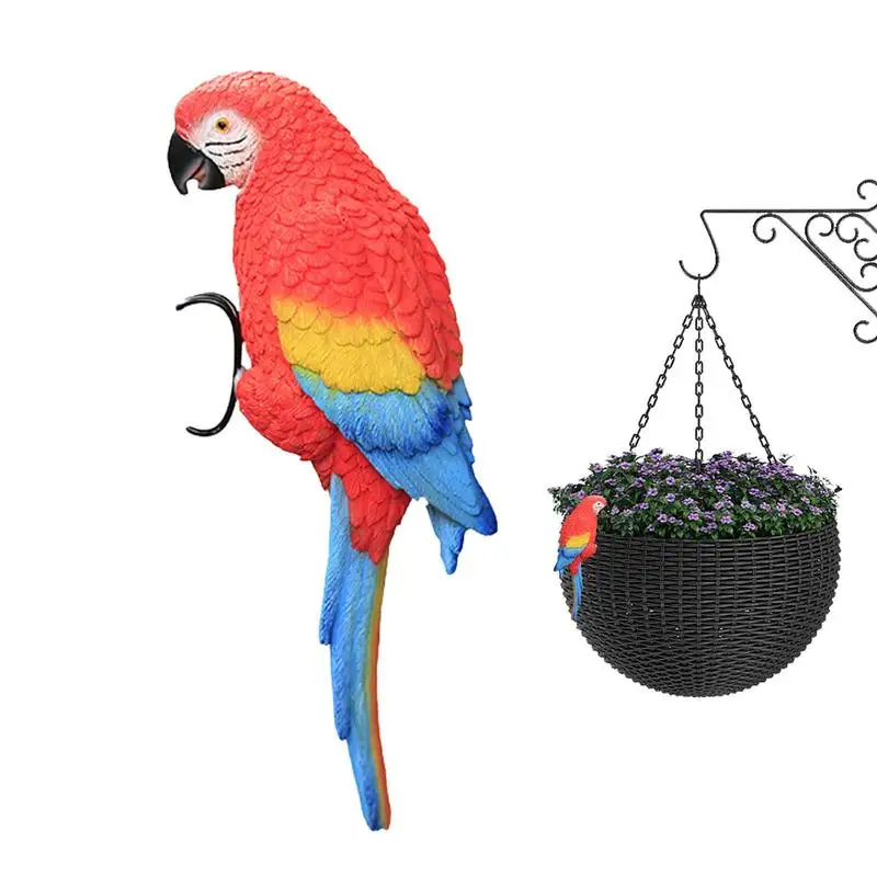 

Parrot Statue Macaw Parrot Sculpture Realistic Tropical Birds Decor For Patio Balcony Garden Courtyard Park Outdoor Bird Lover