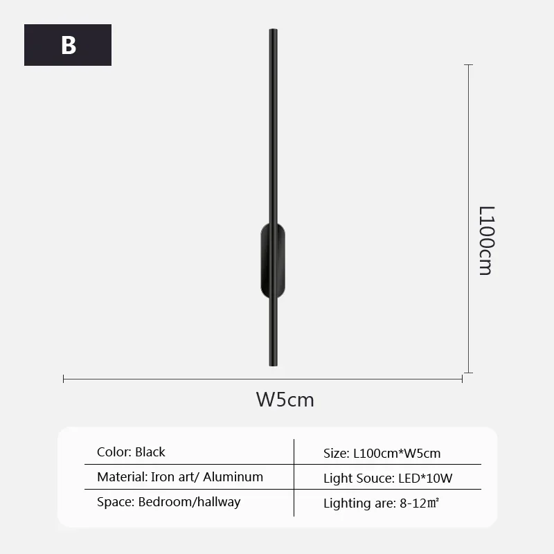 

Современный светодиодный настенный светильник, дизайн с длинной палкой, простой скандинавский домашний фон, настенный декор, светильники для гостиной, спальни, лестницы, отеля