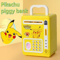 new pokemon pikachu carby cartoon miniature piggy bank atm with music stealing money box action figure kids toy christmas gifts