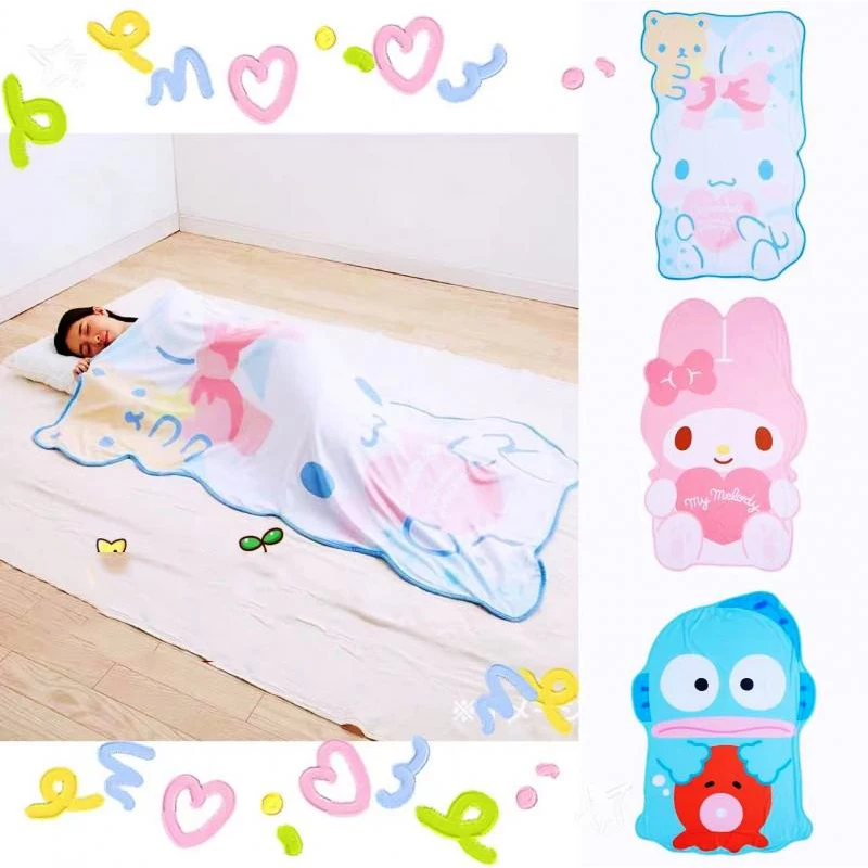 

Anime Melody Cinnamoroll Blanket Kawaii Summer Air Conditioner Blanket Cartoon Hangyodon Quilt Girls Office Nap Blanket Bedding