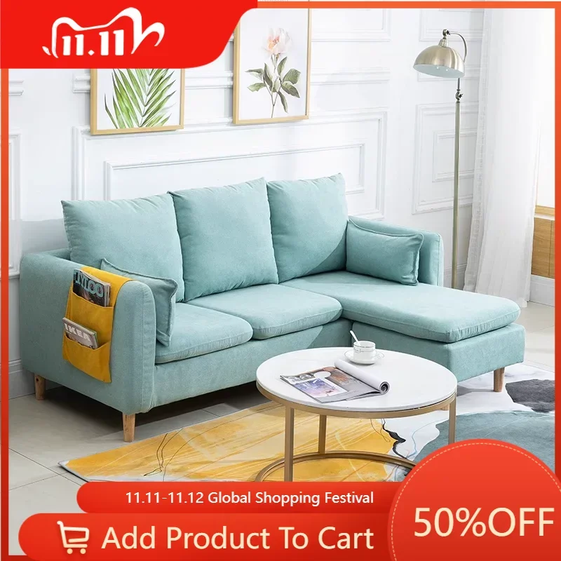 

Luxury Nordic Living Room Sofas Modern L Shape Modular Floor Living Room Sofas Sectional Small Divano Home Furniture SR50LS