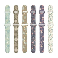 for apple watch band 7 se 6 5 4 3 silicone animal floral print 44mm 42mm 45mm bracelet band for iwatch band 40mm 38mm 41mm