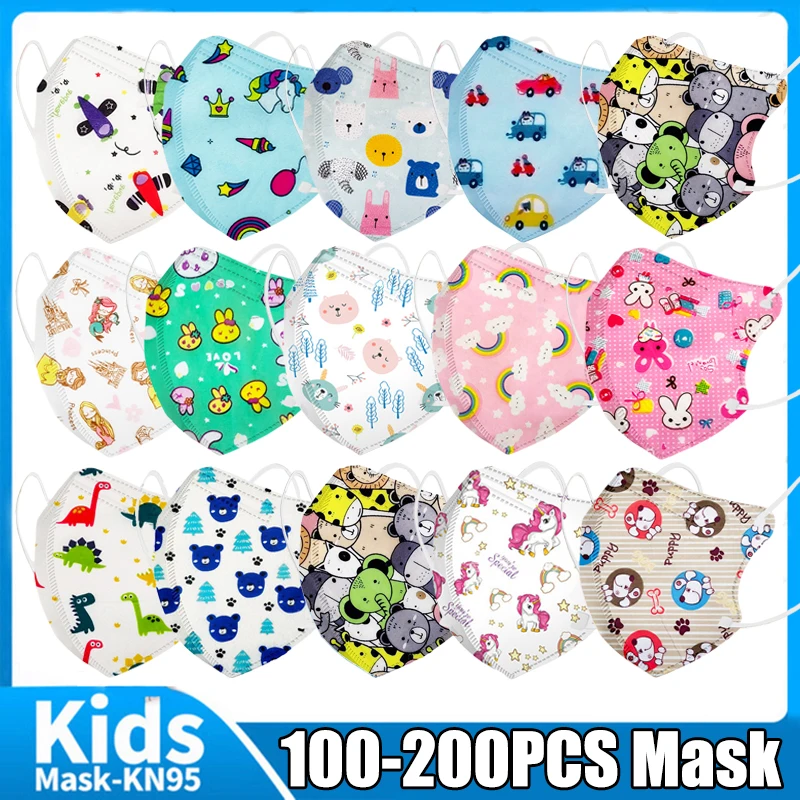 

Детская маска KN95 для девочек и мальчиков, Детские маски kn95 ffp2mask CE 3D мультяшная маска для лица и рта, пылезащитные Детские одобренные Fpp2 маски