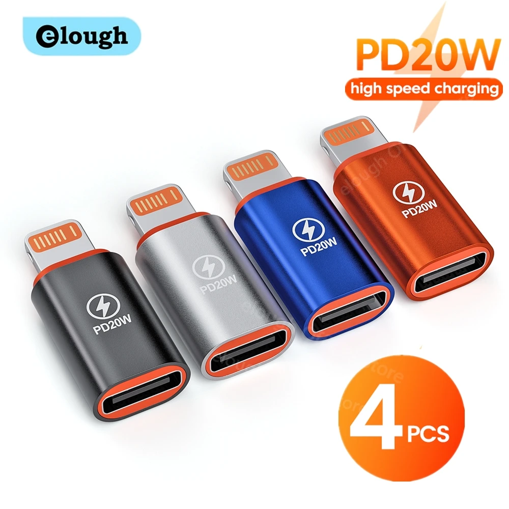 Адаптер Elough OTG USB C на Lightning, переходник «папа» в «мама» Type c для iPhone 14, 13, 11, Macbook, 20 Вт, быстрый OTG-разъем