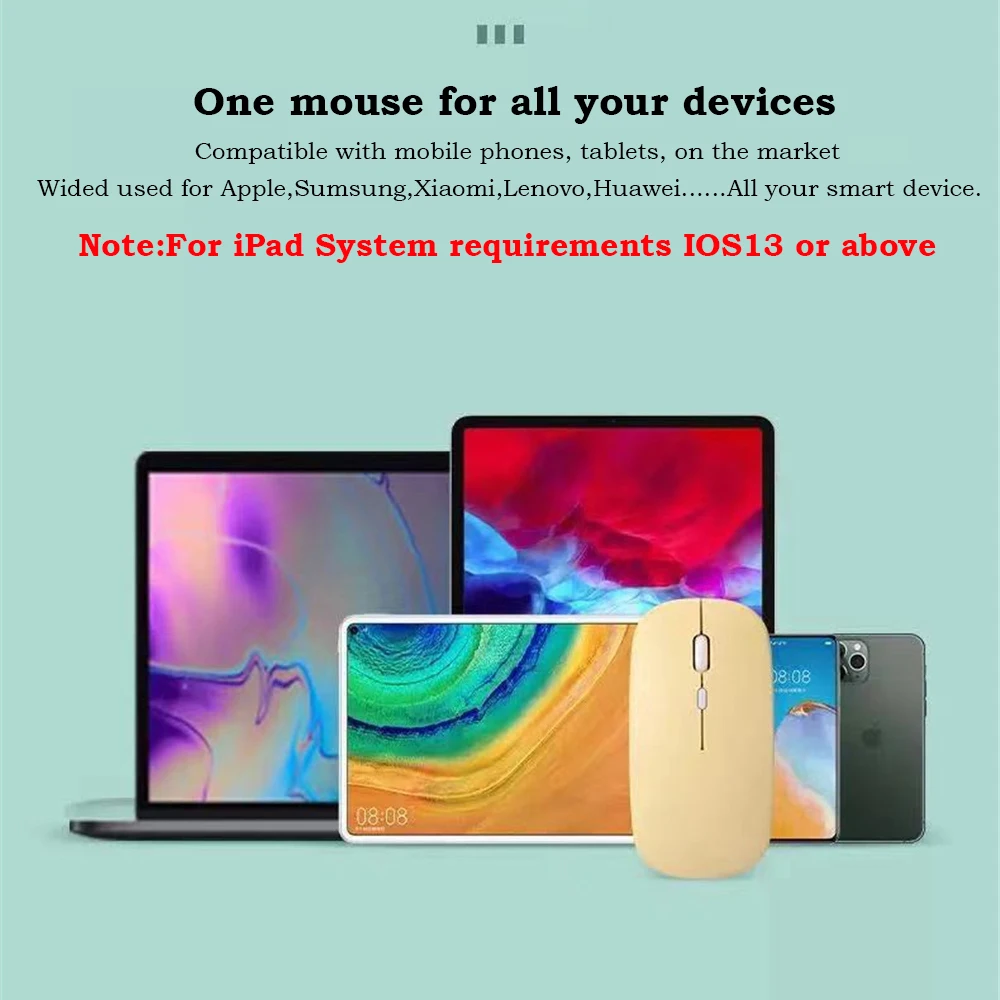 Беспроводная Bluetooth мышь для Apple iPad iPhone Samsung Huawei Lenovo Android Windows батарея портативная