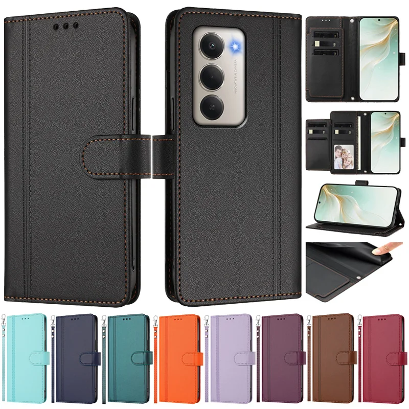 Фото Кожаный чехол-флип для Xiaomi Redmi 15, чехол-кошелек для Redmi 15 (171 мм) и Redmi 15 (169 мм) с 9 слотами для карт, сумка для телефона №1