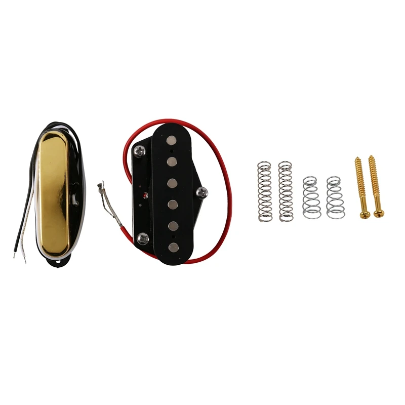 

Guitar Bridge Single Coil Pickup & Neck Pickup (Golden) Tele Pickup Set Fit Fender Tele Guitar Part