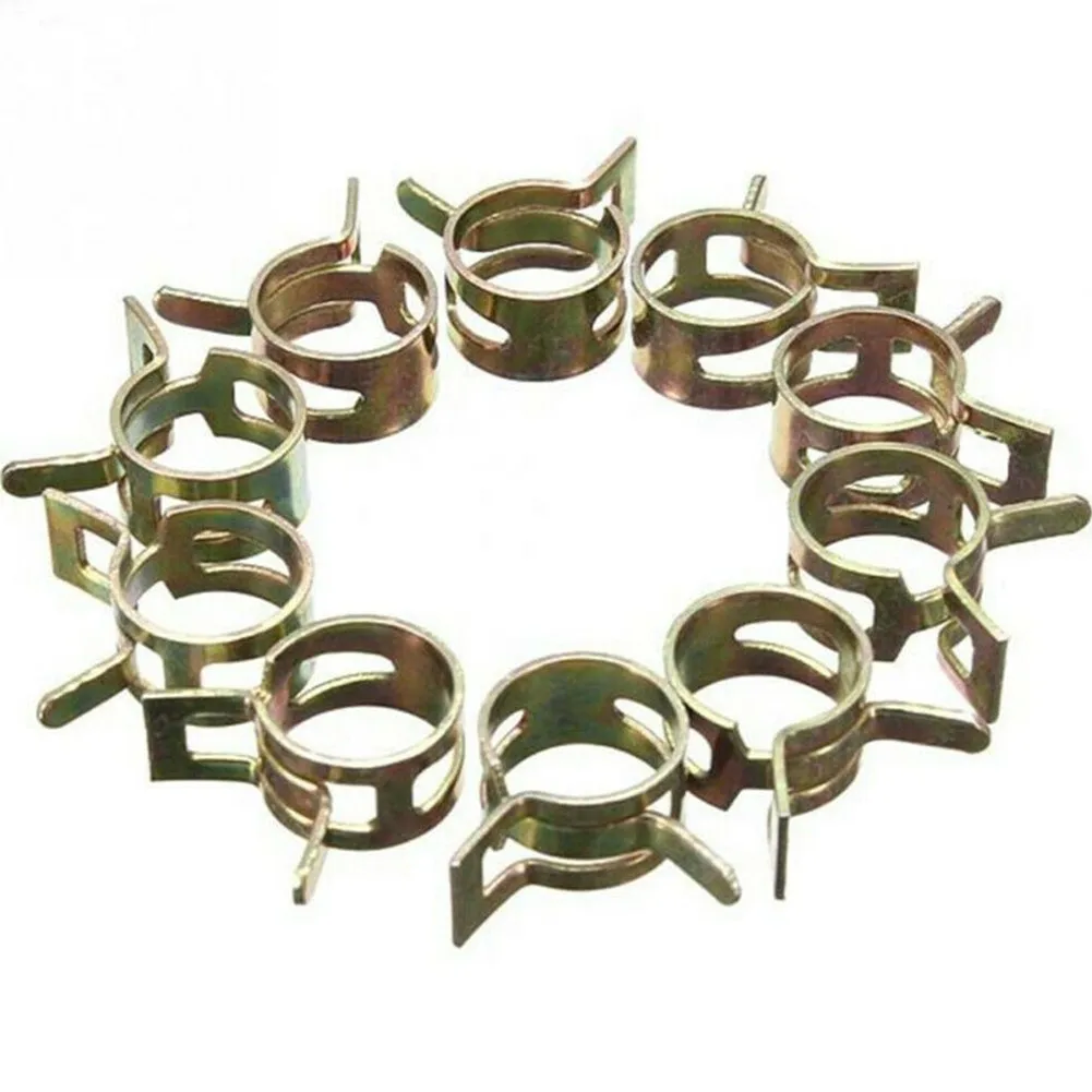 

100pcs Galvanized Water Pipe Clamp Car Fuel Of 6-17 Mm Fuel Hose Water Pipe Air Pipe Spring Clip Clip Sorting Kit Hose Clamp