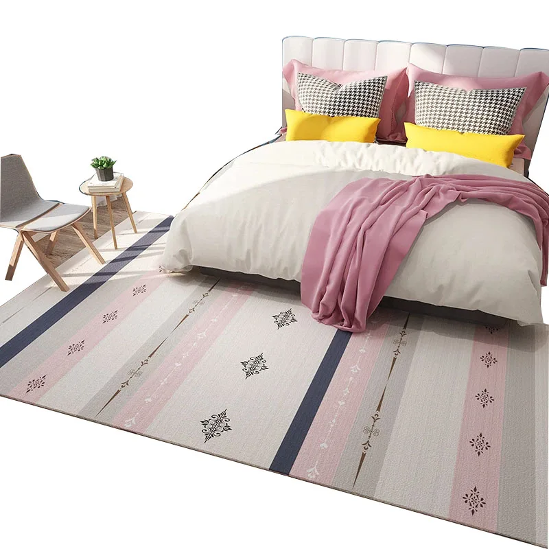 

Nordic Geometric Pink Carpet For Girls Room Kids Room Morocco Rug Bedroom Carpet Black And White Living Room Sofa Table Area Rug