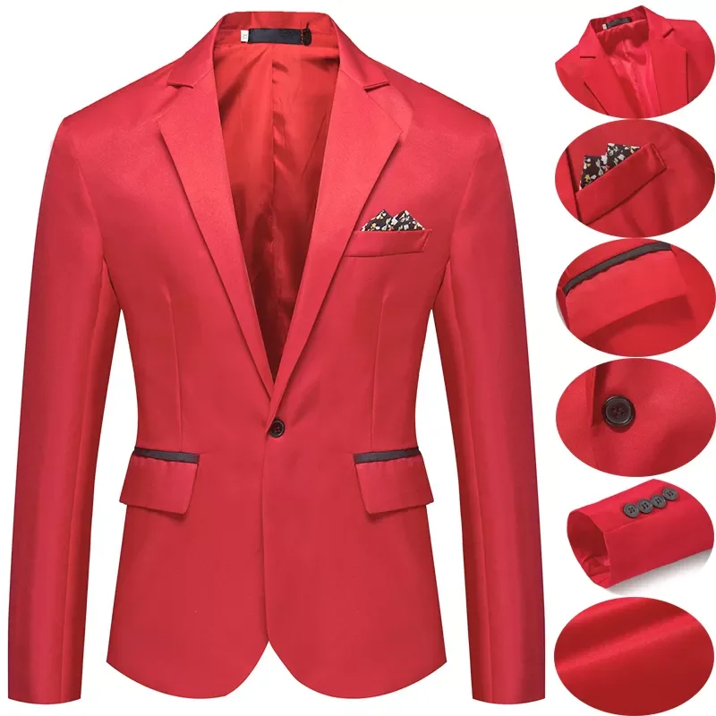 

Бесплатная доставка, весенний Мужской приталенный офисный Блейзер на одной пуговице, Костюмный пиджак, свадебное платье, пальто, однотонны...