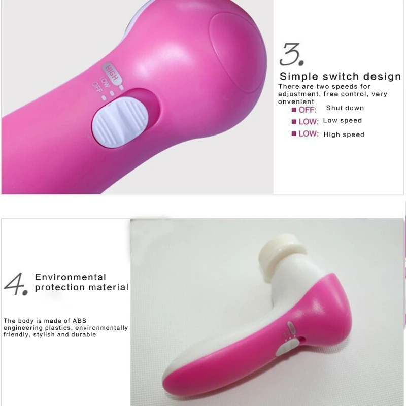 

5 in 1 Face Massager Rotating Brush Electric Wash Machine Facial Pore Cleaner