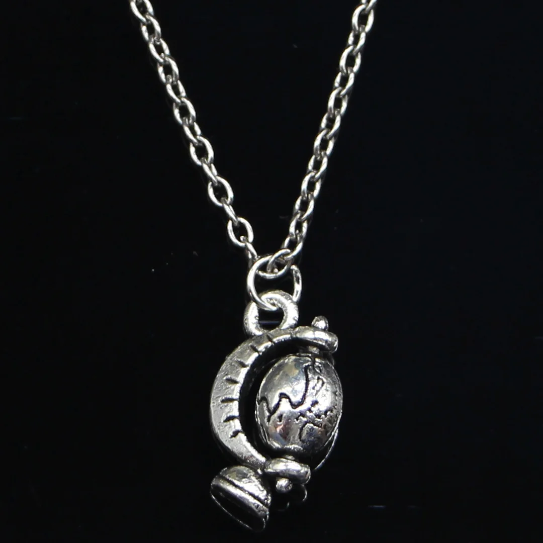 

20pcs New Fashion Necklace 17x12mm Tellurian Globe Pendants Short Long Women Men Colar Gift Jewelry Choker