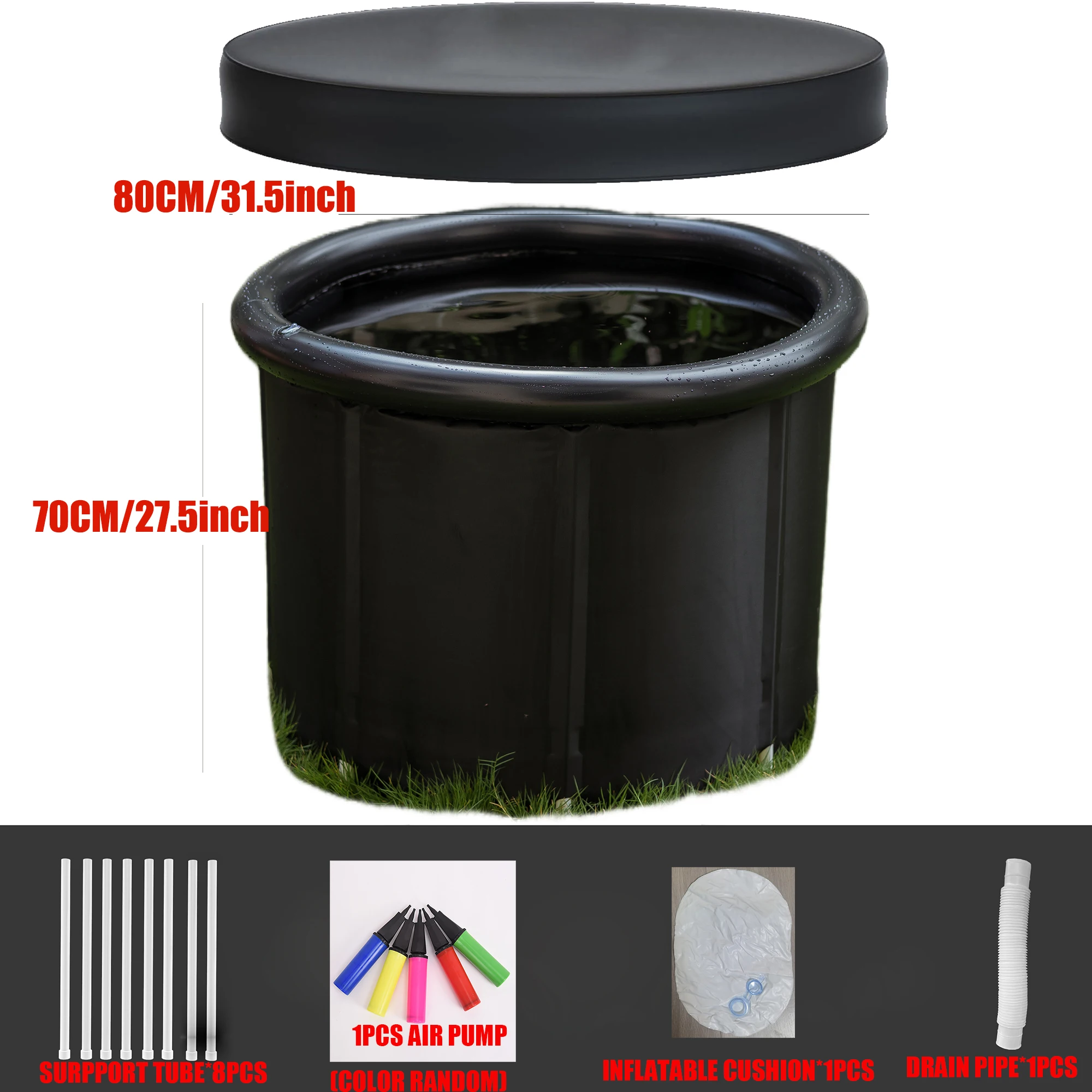 Ванна для льда ванна с глубоким вырезом и крышкой Портативная подставка лечения