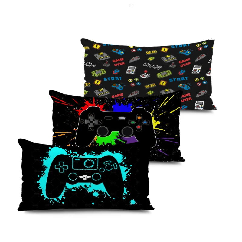 

30x50cm Video Game Party Cushion Cover Colorful Keyboard Pillow Case For Gamer Player Home E-sports Hotel Decor Throw Pillowcase