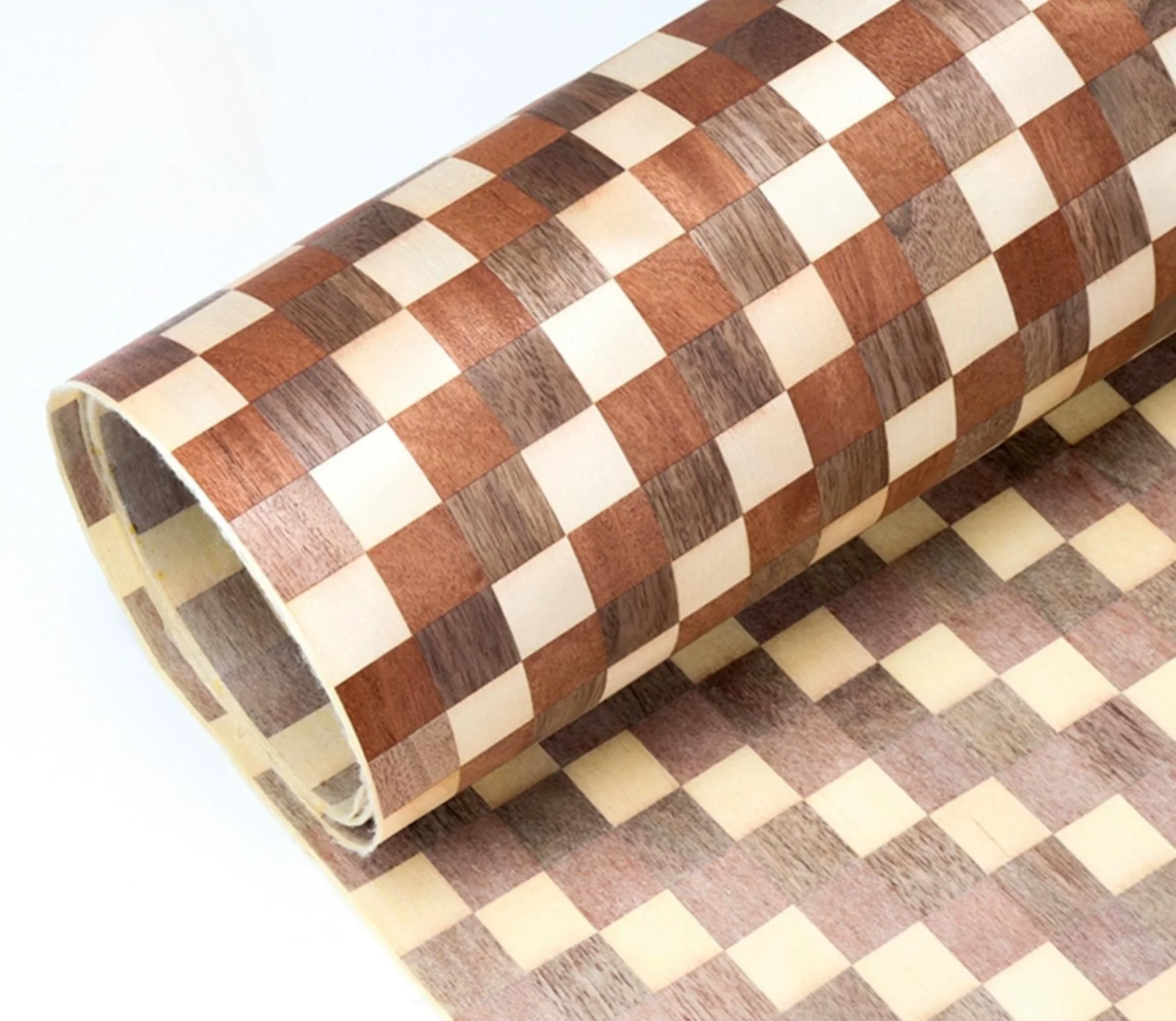 L: 2 5 метров ширина: 430 мм T: 0 25 3-цветный клетчатый деревянный шпон ручной работы