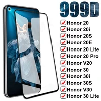 999d full protection glass for huawei honor view 20 20i 20s 20e v20 tempered screen protector honor 30 lite 30i 30s v30 pro film