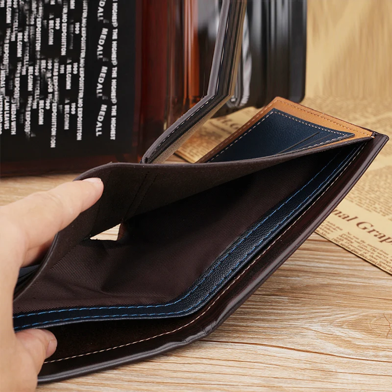 New Fashion Men's Leather Wallet Short Male Purses Currency Credit Card Holder Men's Wallet Money Bag Gift for Men