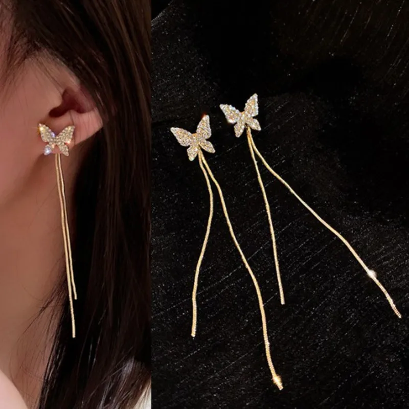 

Delysia King Butterfly long tassel earrings sweet girl earrings