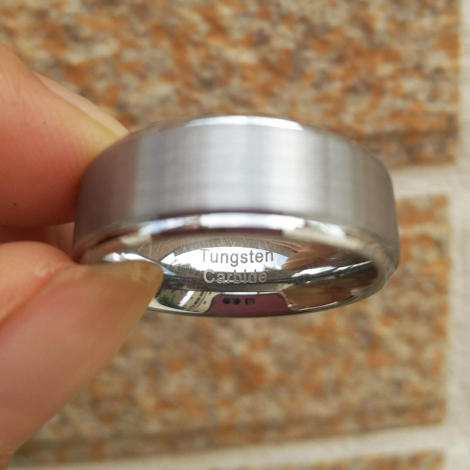 Модное мужское кольцо Ширина 8 мм матовый карбид вольфрама обручальные кольца