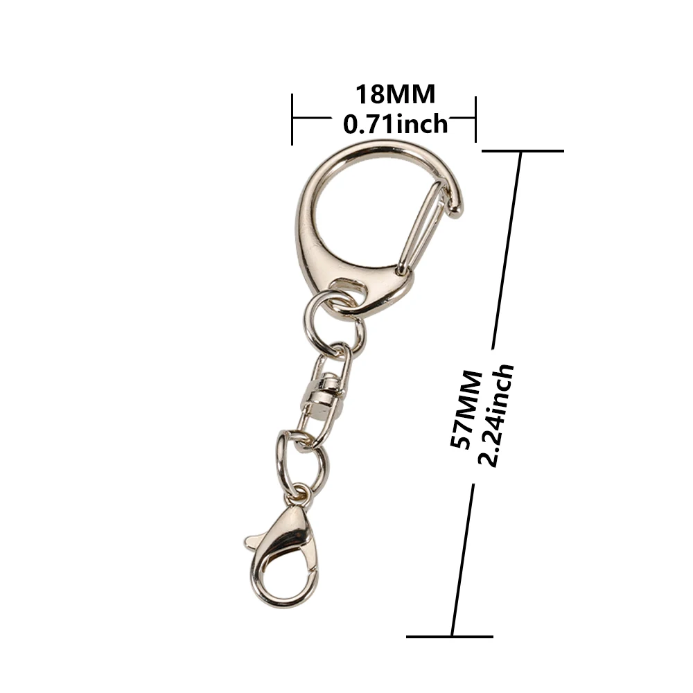 20pcs/lot Lobster Clasp 57mm Chain C-shaped Clasps Connector for DIY Jewelry Making Findings Key Chain Accessories Dropshipping