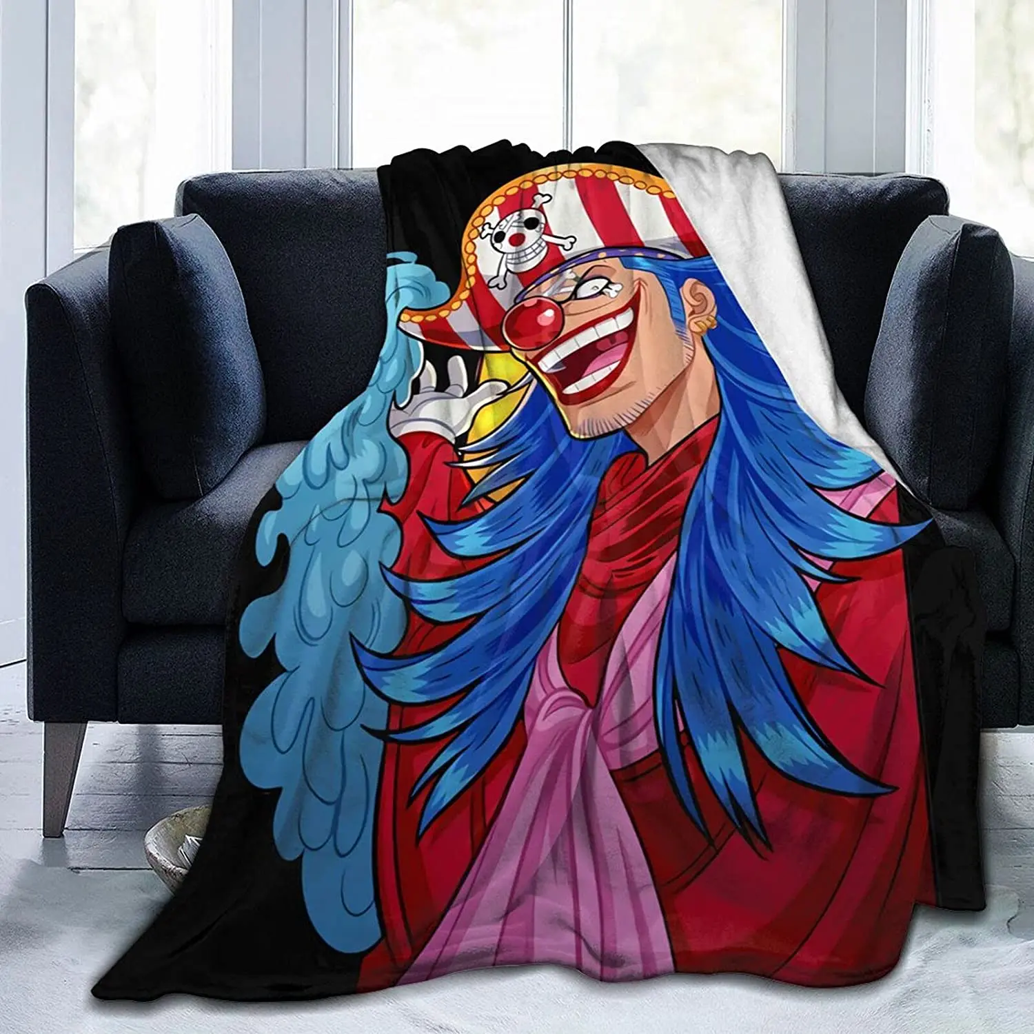 

Buggy The Star Clown Fluffy Soft and Comfortable Blanket, Anime Warm Embrace of Sympathy