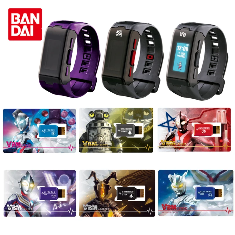 

Bandai Characters Ultraman Vital Bracelet Tiga Trigger Zero ULTRA Monsters Alien Baltan Zetton VBM Card Anime Action Figure Toys
