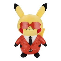 28cm anime pokemon kawaii prank dress up villain raichu pikachu plush cartoon anime figure stuffed plush pet model toy kids gift