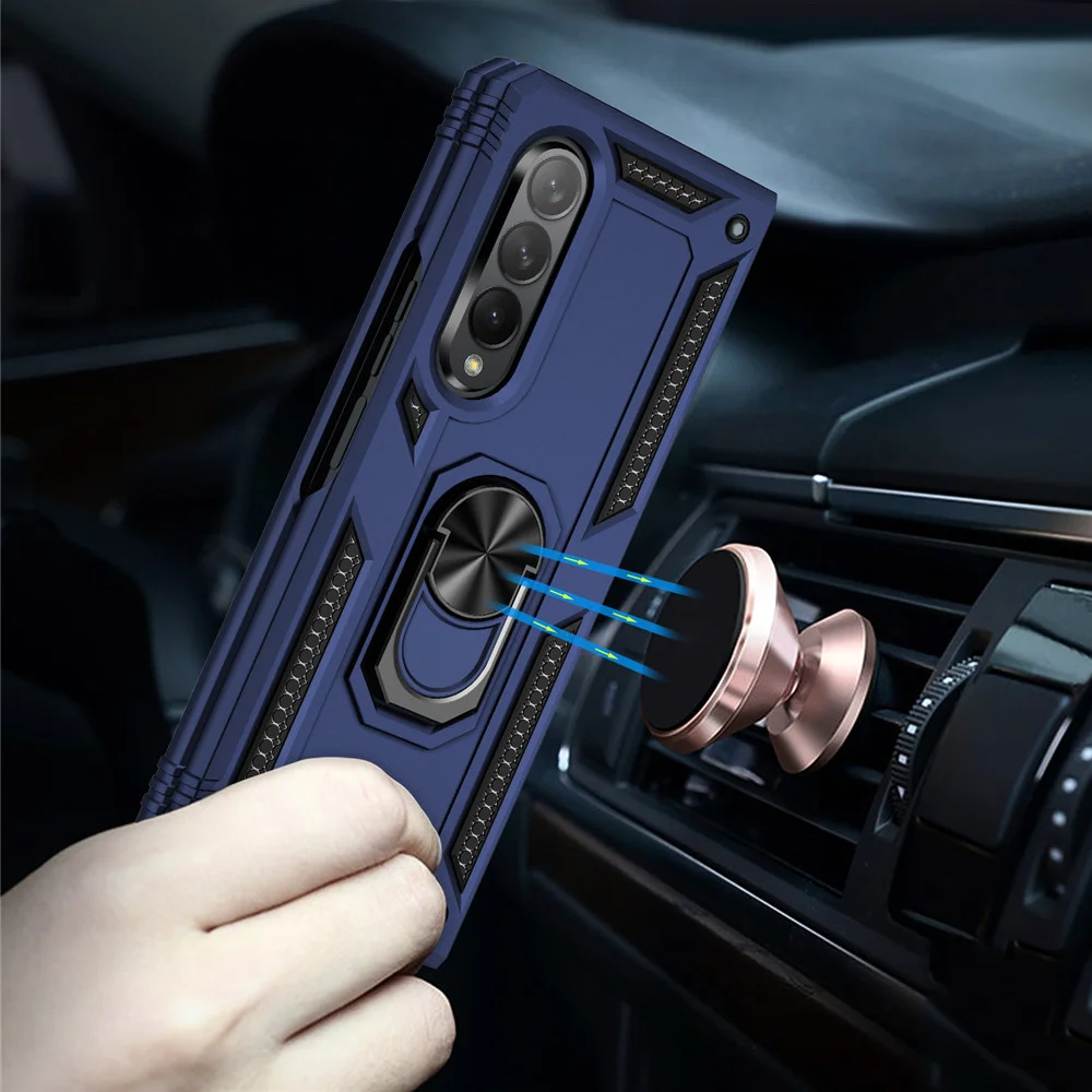 

Samsung Z Fold 3 For Samsung Galaxy Z Fold 3 Case Shockproof Armor Car Holder Ring Coque for Galaxy Z Fold 3 5G Stand Cover capa