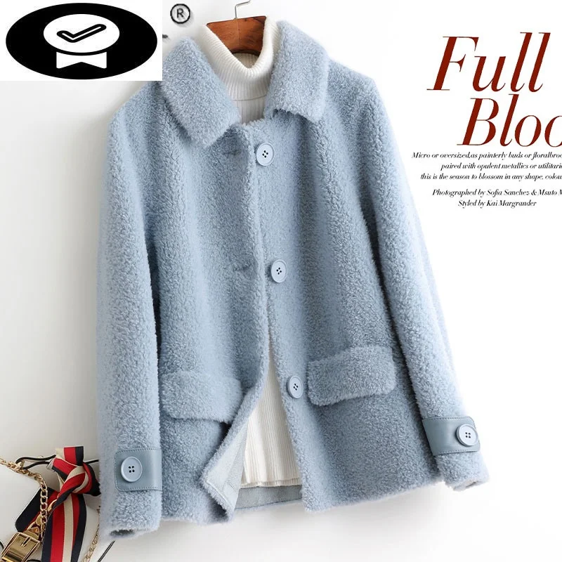 Fur Coats 100% Women's Real Wool Jacket Women Autumn Winter 2023 Short Sheep Shearling Coat Female Casaco Feminino Gxy749