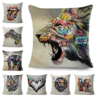 funny baby linen throw pillow cover punk kids pillow case for home decor pillowcase 40x40 cm for sofa couch bedroom bed chair