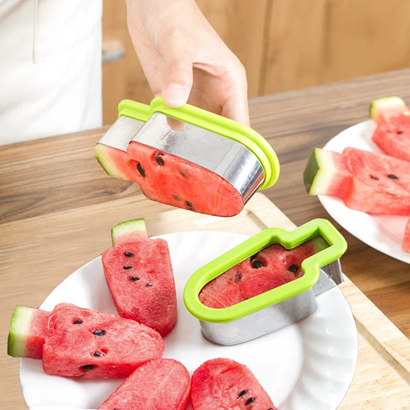 

Watermelon Slicer Popsicle-shaped Creative Watermelon Mold Shape Stainless Steel Melon & Fruit Slicer Tool for Kitchen