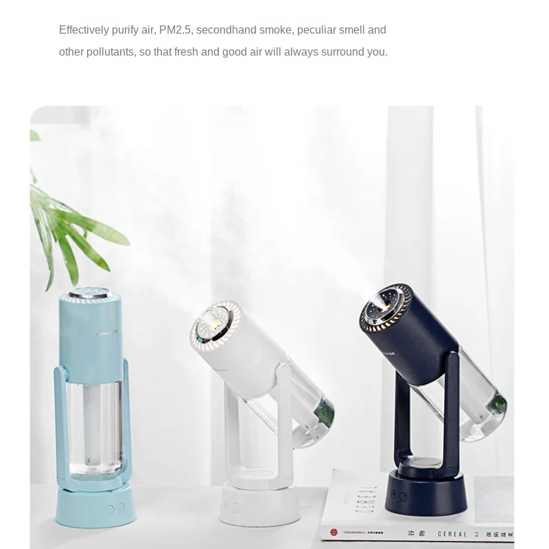 

Портативный ослепительный увлажнитель воздуха, 230 мл, USB, автоматическая вращающаяся атмосферсветильник, очиститель воздуха, увлажнитель в...