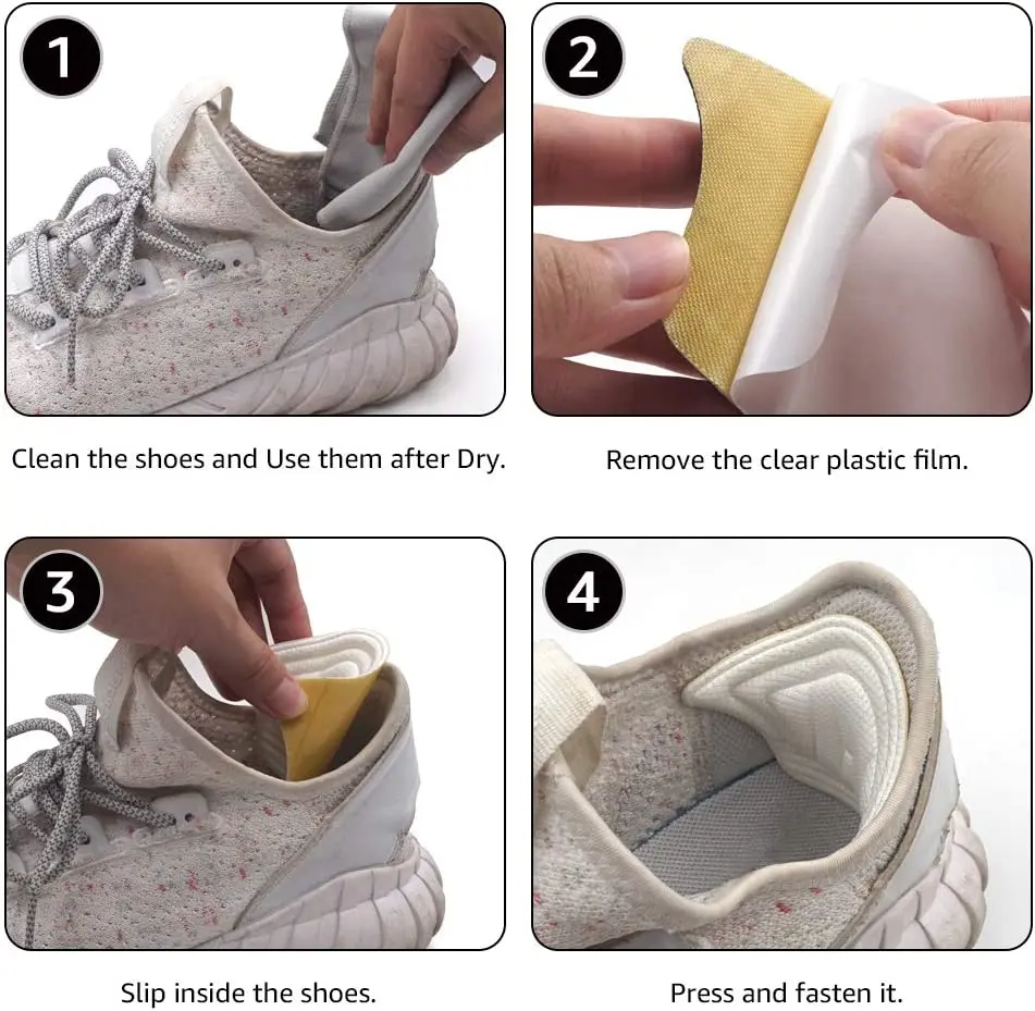 12Pcs Insoles Patch Heel Pad for Sport Shoes Adjustable Size Antiwear Feet Pad Cushion Insert Insole Heel Protector Back Sticker