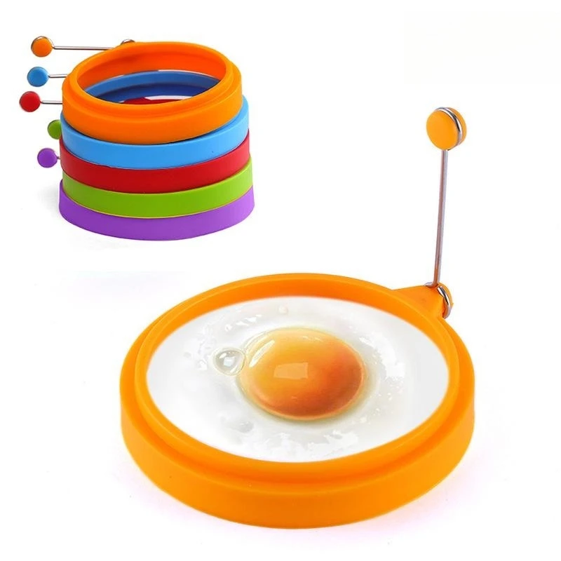 

Silicone Omelette Frying Egg Rings Round Non Stick Fried Egg Mold Pancakes Maker Molds Breakfast Egg Sandwich Cooker Maker