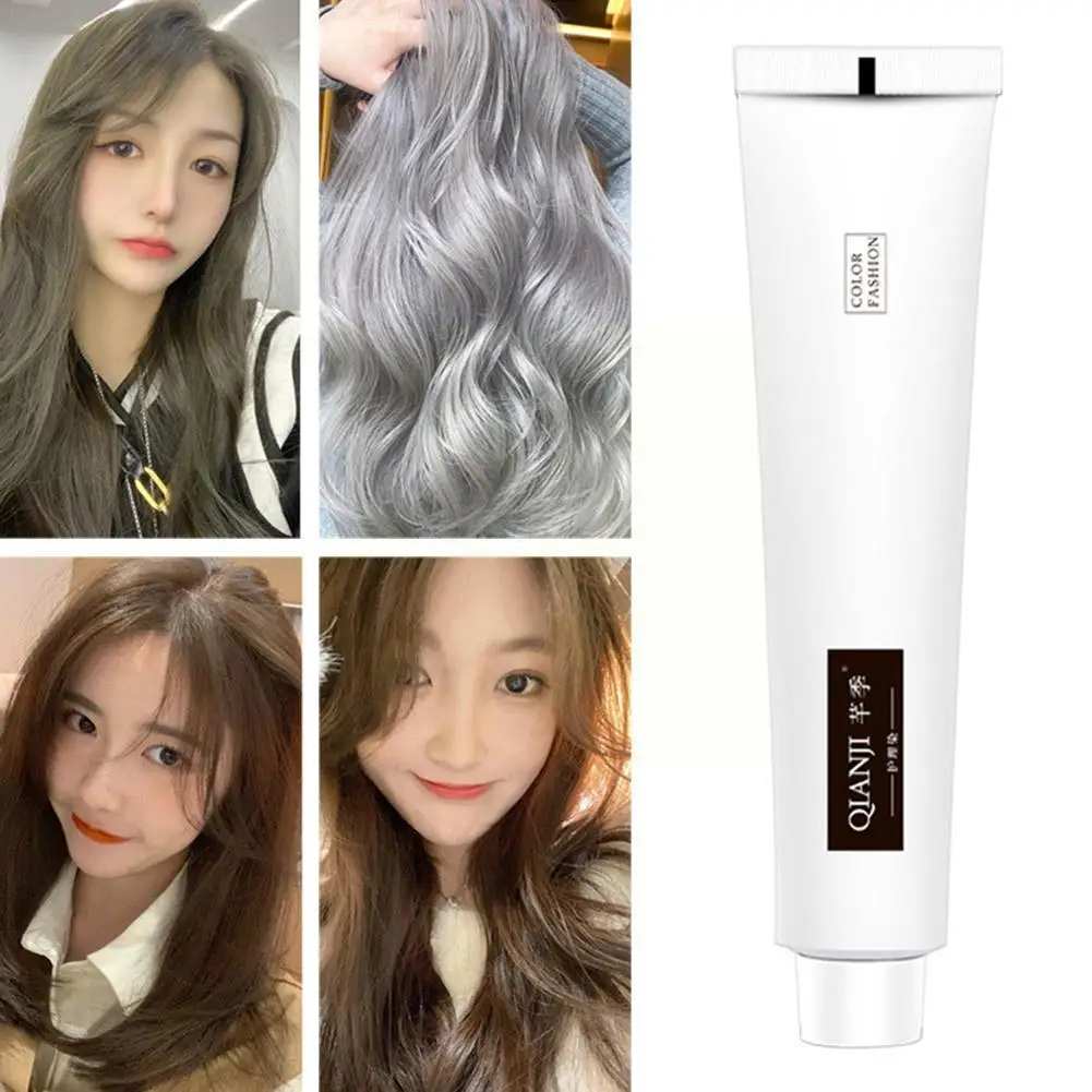 

100ml Gray Color Hair Dye Cream Unisex Long Lasting Style Color Dye Permanent Hair Hair Silver Light Creams Grey Cream Unis W2B5