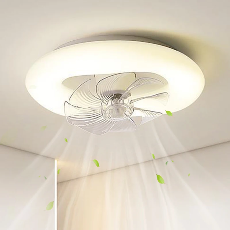 

Bedroom Cloud Fan Lamp Children's Room Net Red Cream Fan Ceiling Light Room Intelligent Strobe-Free Bedroom Light