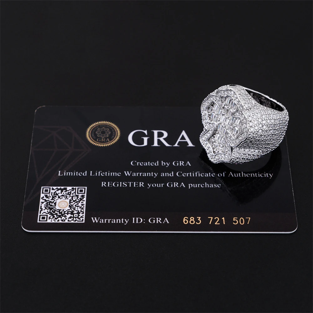 S925 Moissanite Cross Rings For Women Silver Wedding Ring Finger Jewelry Men Pass Tester Free Shipping