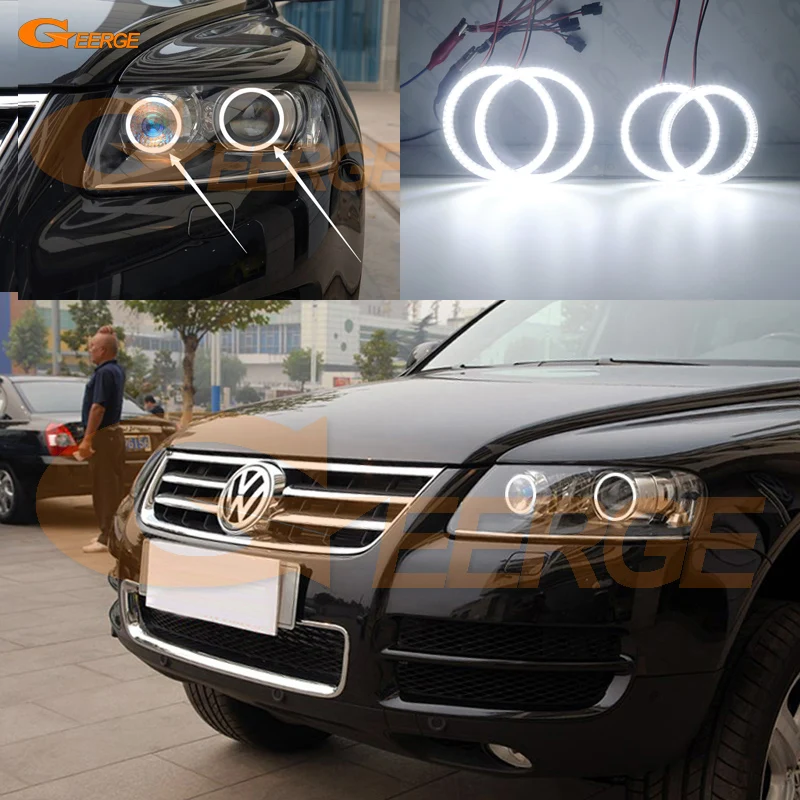 

For Volkswagen VW Touareg 7L 2003 2004 2005 2006 2007 2008 2009 Ultra bright SMD LED Angel Eyes halo rings kit Day Light