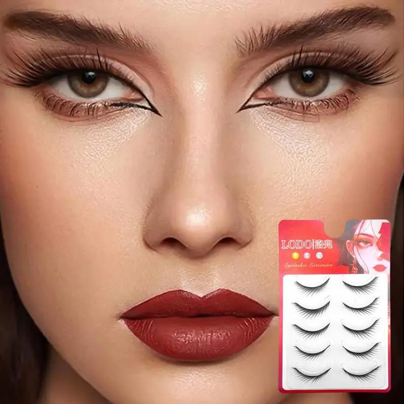 

Cat Eye False Eyelashes Natural Look False Eyelashes Long Extension Eyelashes Pack Decorative Fake Cosplay Lash For Party