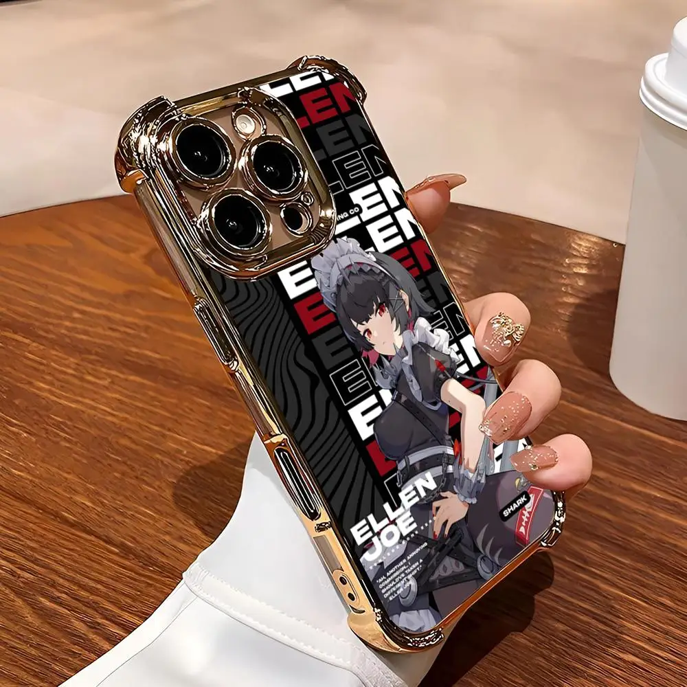 Чехол для телефона Zenless Zone Zero Ellen Joe с гальваническими углами чехол Iphone 16 15 Pro 14 13 Mini