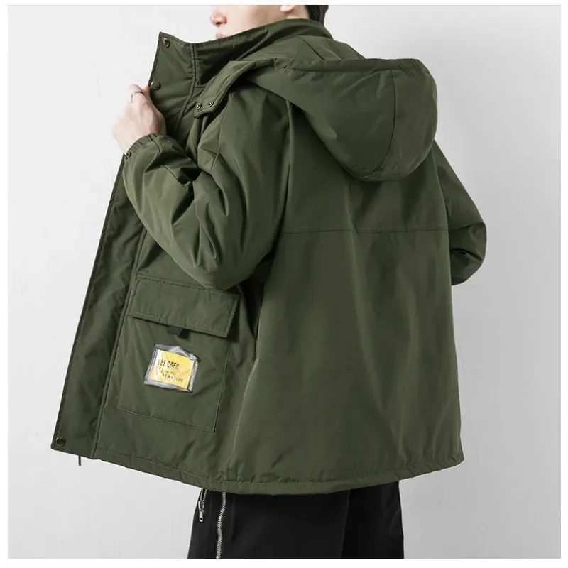 Новое мужское хлопковое пальто зимняя куртка средней длины большие размеры